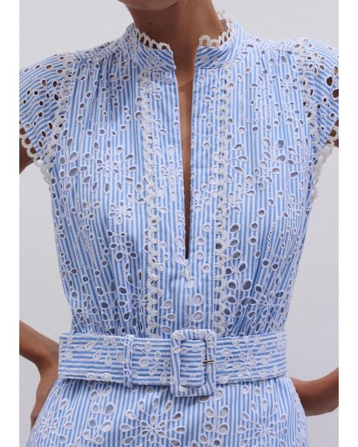 ME+EM White Broderie Anglaise Fit And Flare Maxi Dress + Belt