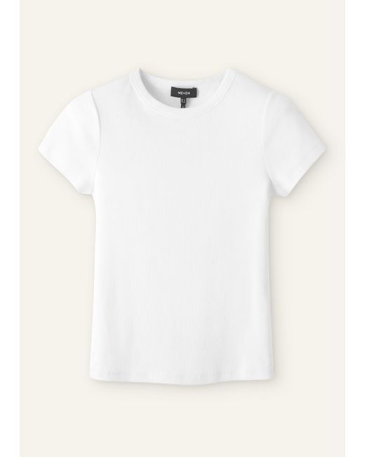 ME+EM White Ultimate Fitted Rib Crew Neck Tee