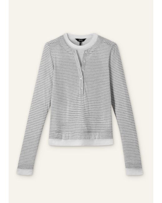 ME+EM Gray Double-Layer Look Long Sleeve Top