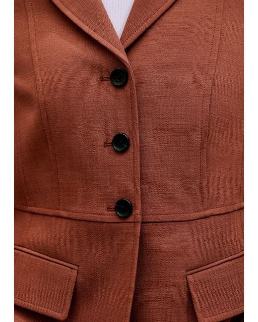 ME+EM Red Slim Fit Contour Blazer