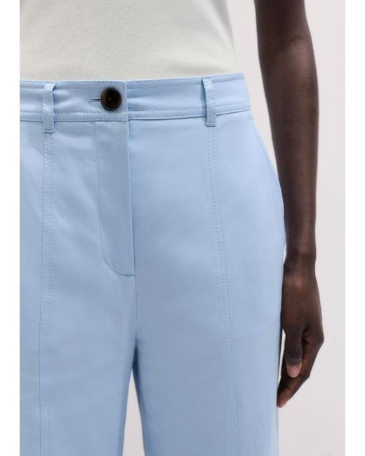 ME+EM Blue Straight Crop Tailored Trouser