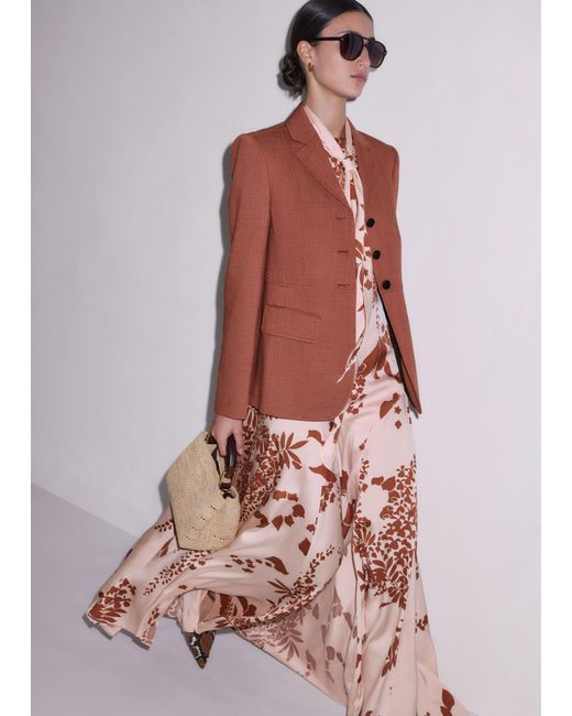 ME+EM Red Slim Fit Contour Blazer