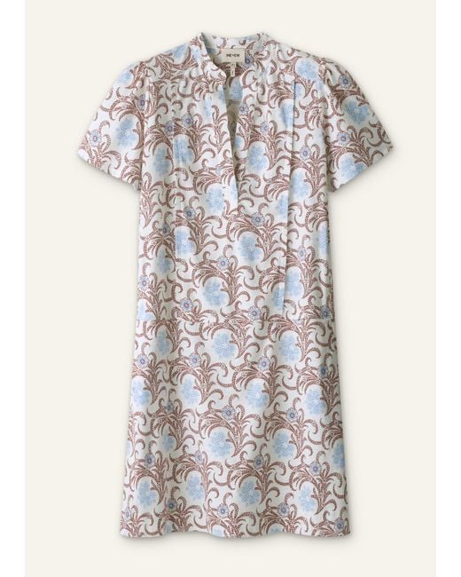 ME+EM Purple Bloom Floral Print Swing Dress