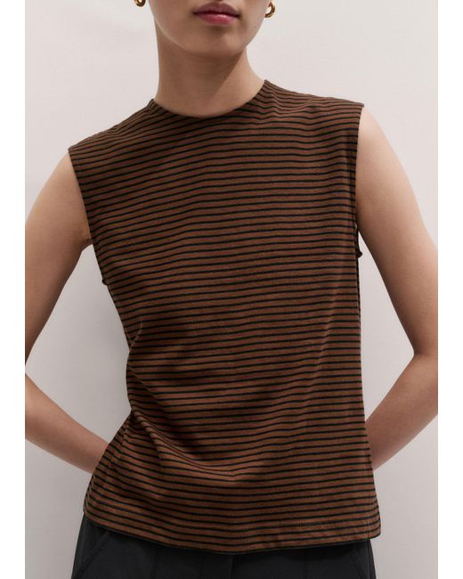 ME+EM Multicolor Impossibly Soft Sleeveless Tee + Tie Pecan