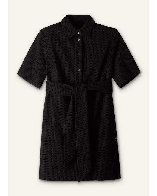 ME+EM Blue Broderie Anglaise Short Shirt Dress With Belt + Slip