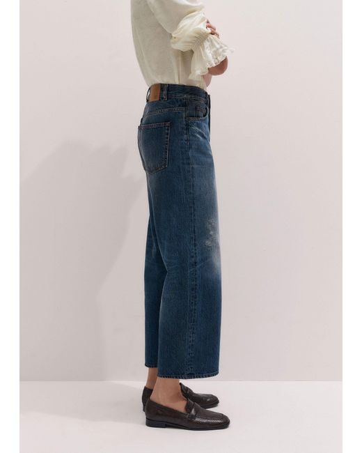 ME+EM Blue Straight Crop Jean
