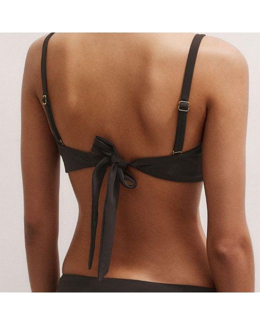 ME+EM Black Square Neck Bikini Top