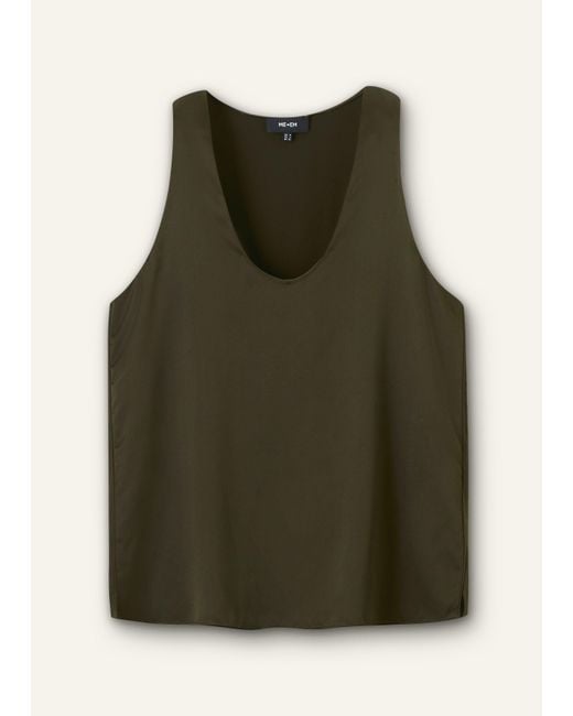ME+EM Black Silk Satin Tank Top