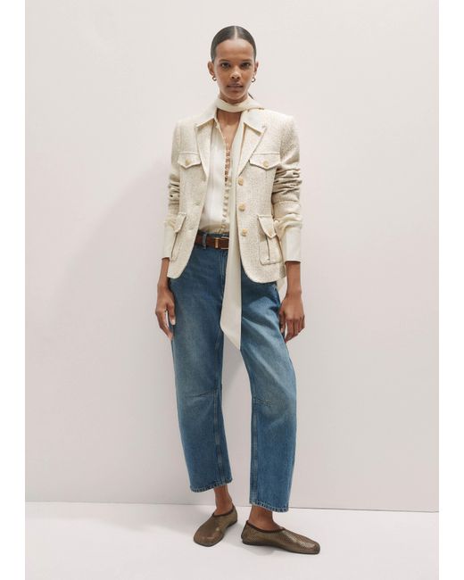 ME+EM Natural Silk Button Layering Shirt + Tie