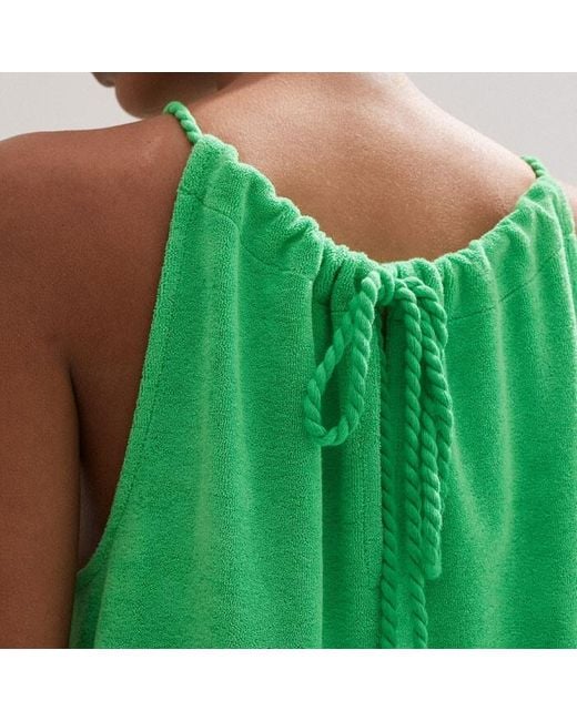 ME+EM Green Toweling Halterneck Dress