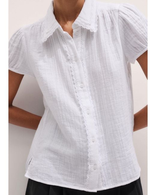 ME+EM Multicolor Cheesecloth Cap-Sleeve Blouse