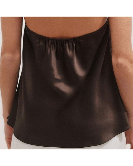 ME+EM Natural Halterneck Low Back Top