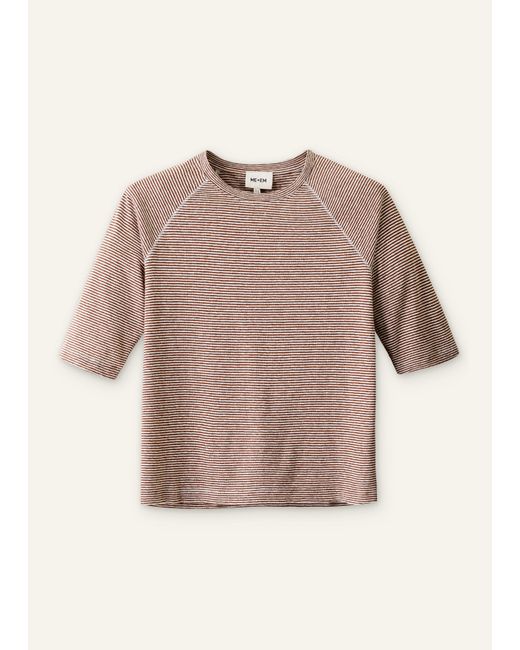 ME+EM Multicolor Soft Washed Stripe Raglan Tee