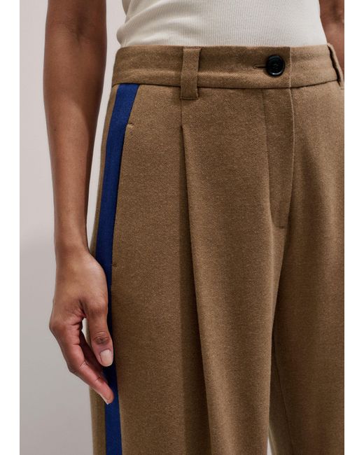 ME+EM Brown Straight Pleat Front Trouser