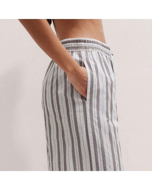 ME+EM Green Summer Stripe Drawstring Beach Trouser