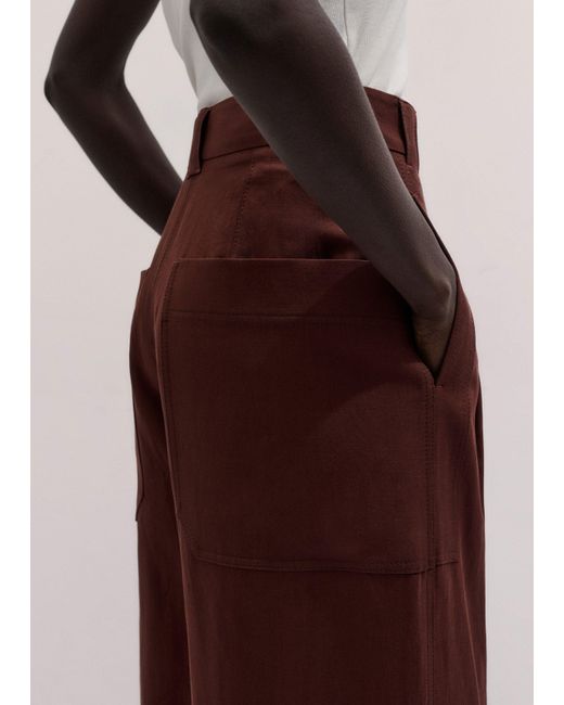 ME+EM Purple Exaggerated Tapered Pleat Trouser