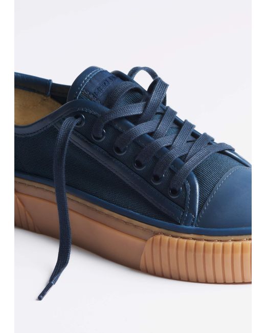 ME+EM Blue Canvas Low Top Sneaker