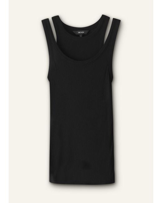 ME+EM Black Double Layer Slim Vest Set