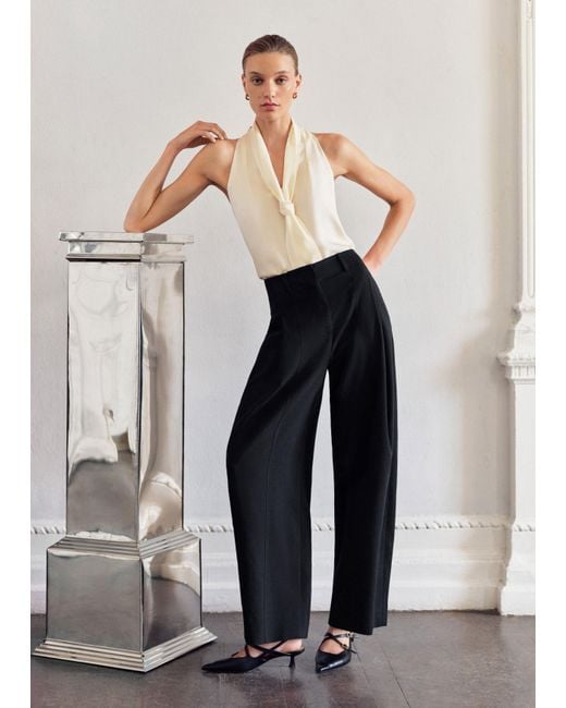 ME+EM Blue Tailored Barrel Trouser