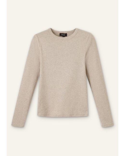 ME+EM Natural Ultimate Rib Long Sleeve Top