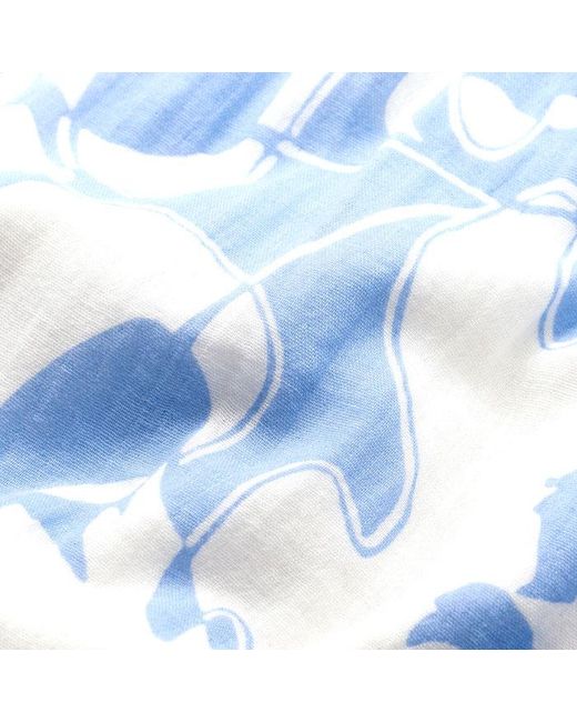 ME+EM Blue Cheesecloth Tulip Print Midi Dress