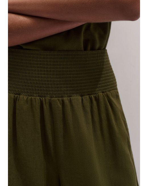 ME+EM Green Shirred Wide Pant