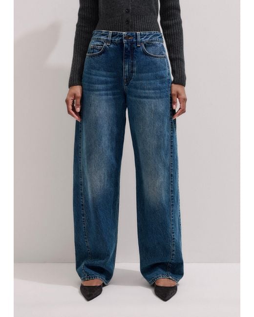 ME+EM Blue Tapered Puddle Jean
