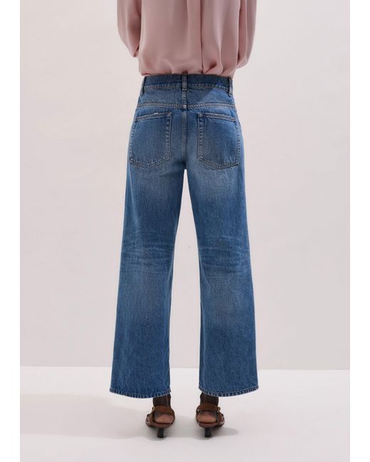 ME+EM Blue Relaxed Straight Crop Jean