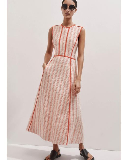 ME+EM Pink Textured Stripe Maxi Dress