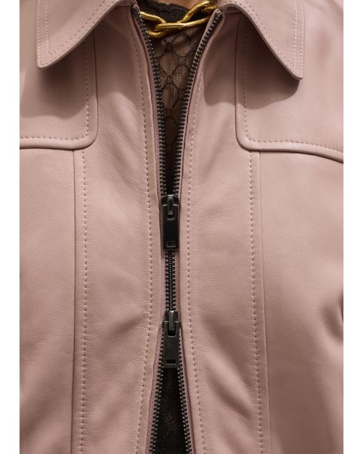 ME+EM Brown Luxe Feminine Bomber Jacket