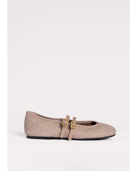 ME+EM Natural Mesh Round Toe Ballerina