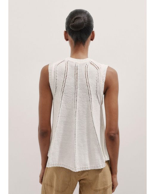 ME+EM White Chunky Cotton Swing Knit Vest
