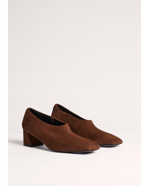ME+EM Brown High Front Block Heel