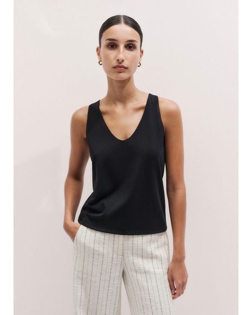 ME+EM Black Scoop Neck Tank