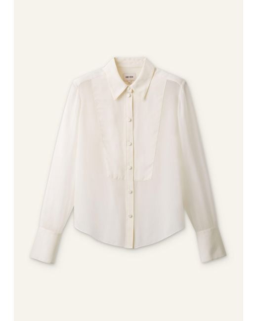 ME+EM Natural Evening Sheer Silk Blouse