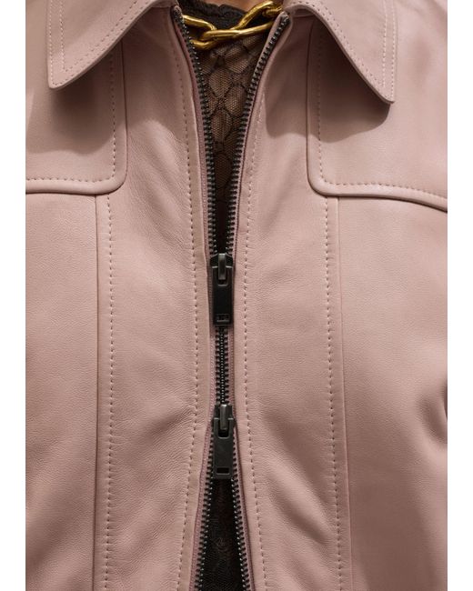 ME+EM Brown Luxe Feminine Bomber Jacket