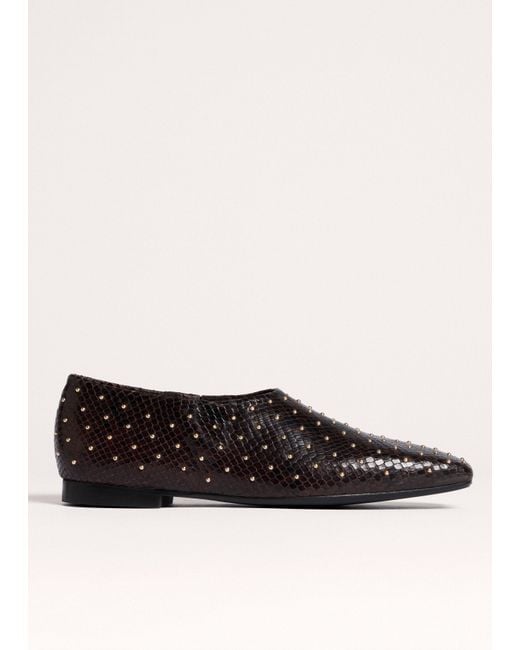 ME+EM Black Studded Slim Square Slipper