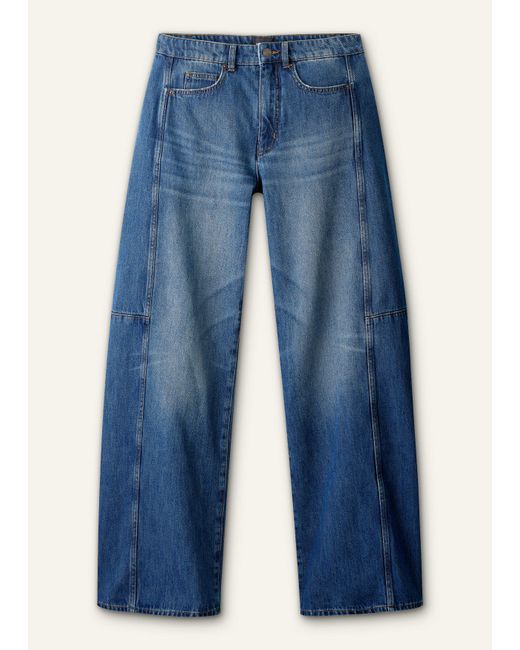 ME+EM Blue Exaggerated Tapered Jean