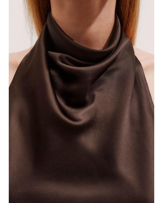 ME+EM Natural Halterneck Low Back Top