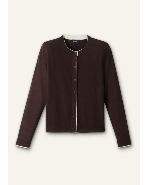 ME+EM Multicolor Barely There Contrast Slim Cardigan