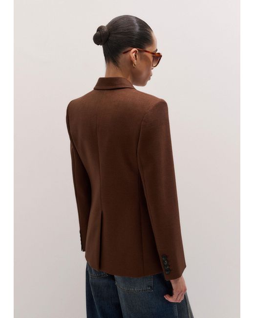 ME+EM Brown Sharp Shoulder Contour Blazer