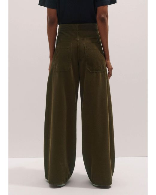ME+EM Green Cord Super Soft Wide Engineered Trouser
