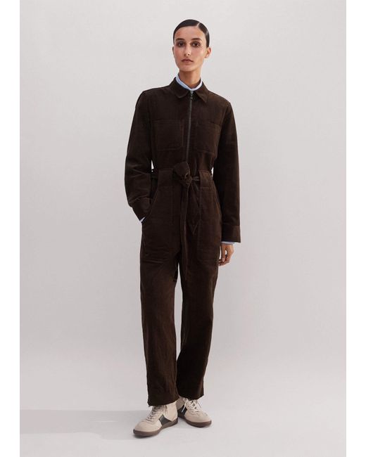 ME+EM Black Soft Cord Jumpsuit + Belt Warm