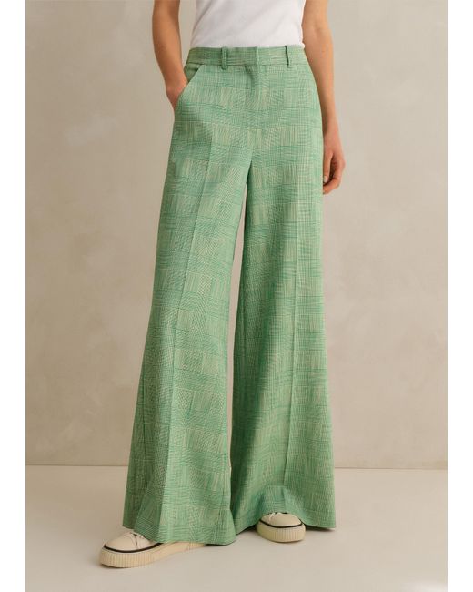 ME+EM Green Textured Prince Of Wales Check Man Pant