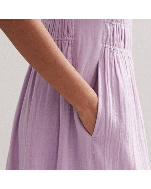 ME+EM Pink Cheesecloth Gather Detail Maxi Dress