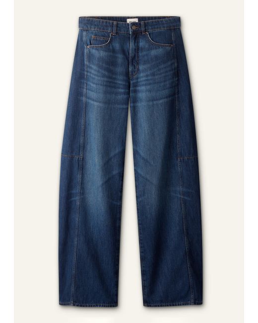 ME+EM Blue Exaggerated Tapered Jean Authentic Dark Wash
