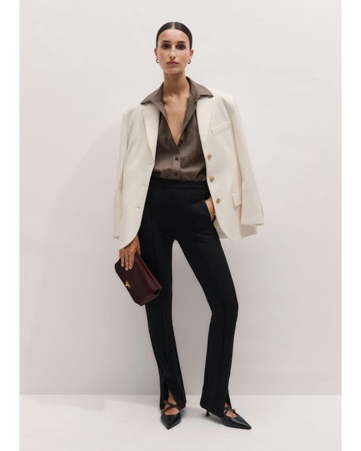 ME+EM Black Vented Hem Slim Pant