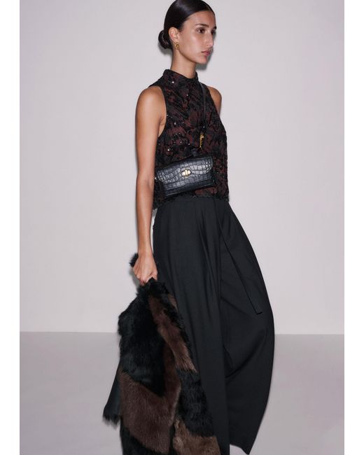 ME+EM Black Sequin Embellished Shell Top