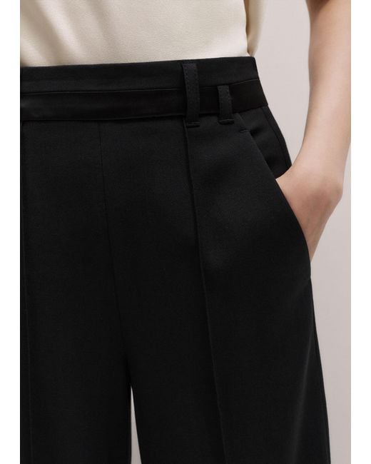 ME+EM Natural Wide Leg Tux Trouser