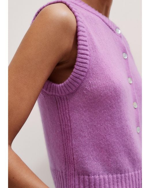 ME+EM Purple Lofty Button-Front Vest